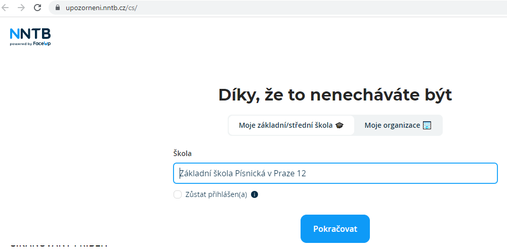 Snímek webu NNTB